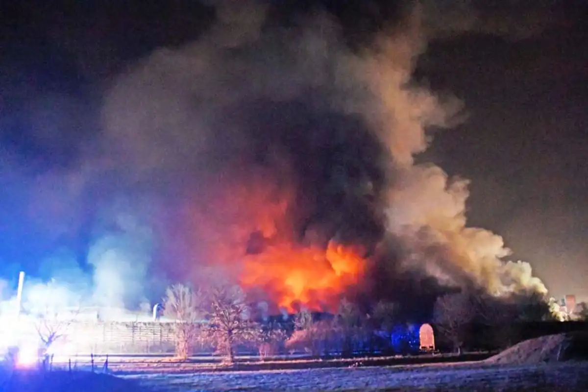 Bild vom Brand am 28.12.2019. Foto vom Aktionsbündnis Lohhof-Süd