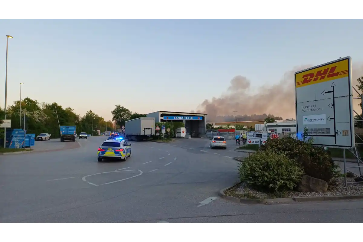Bild vom Brand am 09.05.2026. Foto vom Aktionsbündnis Lohhof-Süd