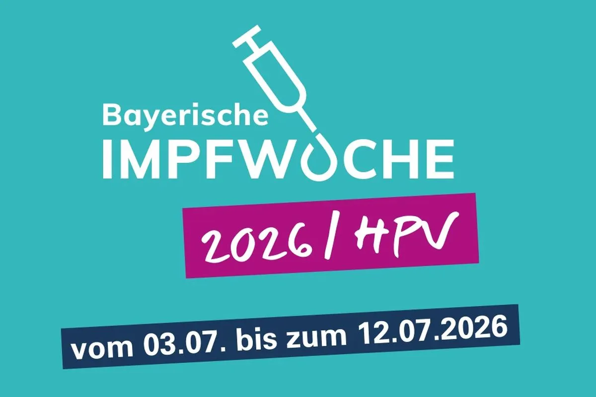 Logo der Bayerischen Impfwoche 2026 (Grafik: Bayerisches Staatsministerium für Gesundheit, Pflege und Prävention)