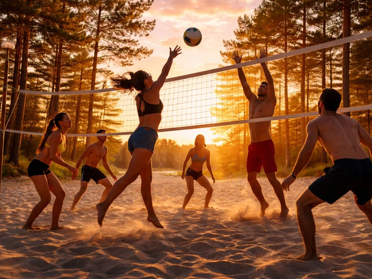 KI-generiertes für ein Beachvolleyball-Spiel (Bild: Peter Marwan mit ChatGPT)