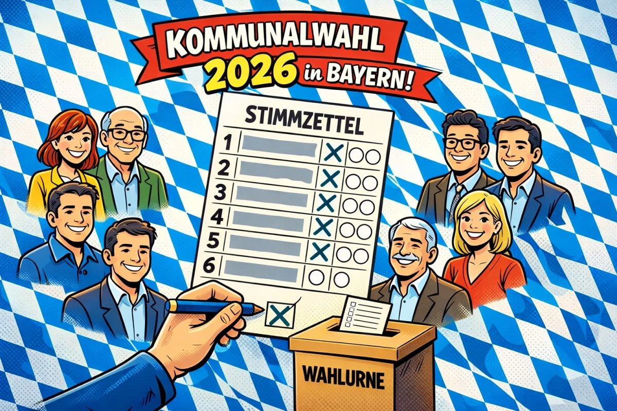Symbolbild Kommunalwahl 2026 in Bayern (Bild: Peter Marwan mit ChatGPT)