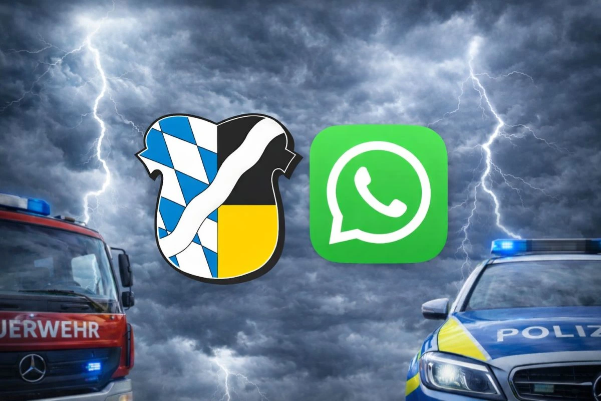 Der Landkreis München informiert in Krisen- und Katastrophenfälle auch über den WhatsApp-Kanal „Sicher im Landkreis München“ (Bild: Ushel.news mit Material von Landkreis München und Meta)