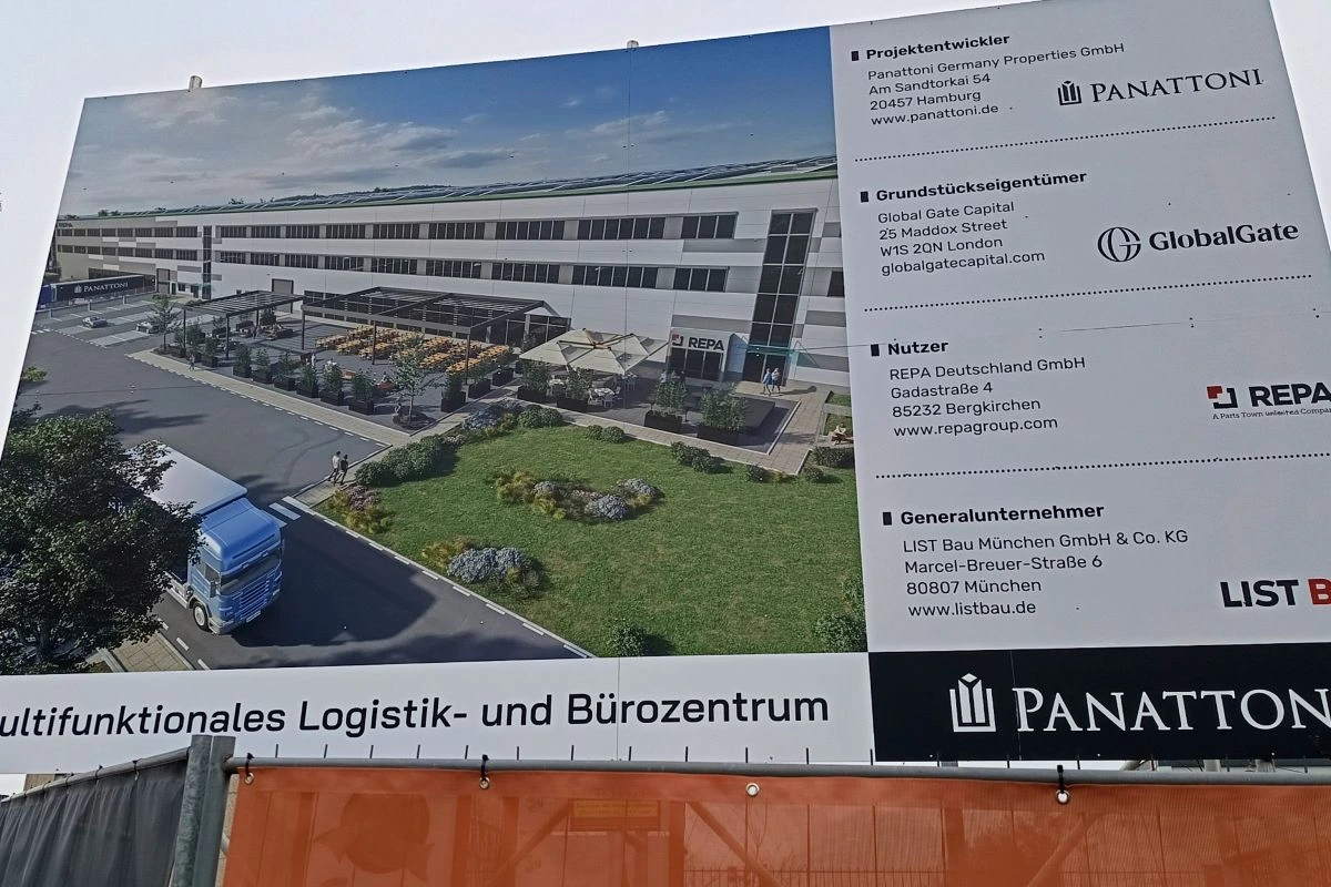 Entwurf des REPA-Logistikzentrums an der Siemensstraße in Unterschleißheim (Foto: Peter Marwan)