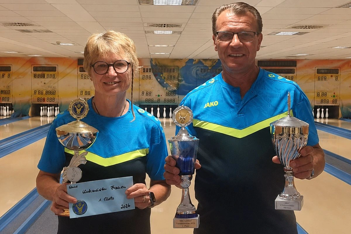 Die SKC Vereinsmeister 2026 heißen Susanne Hömke und Sorin Gavriloiu (Bild: SKC Lohhof)
