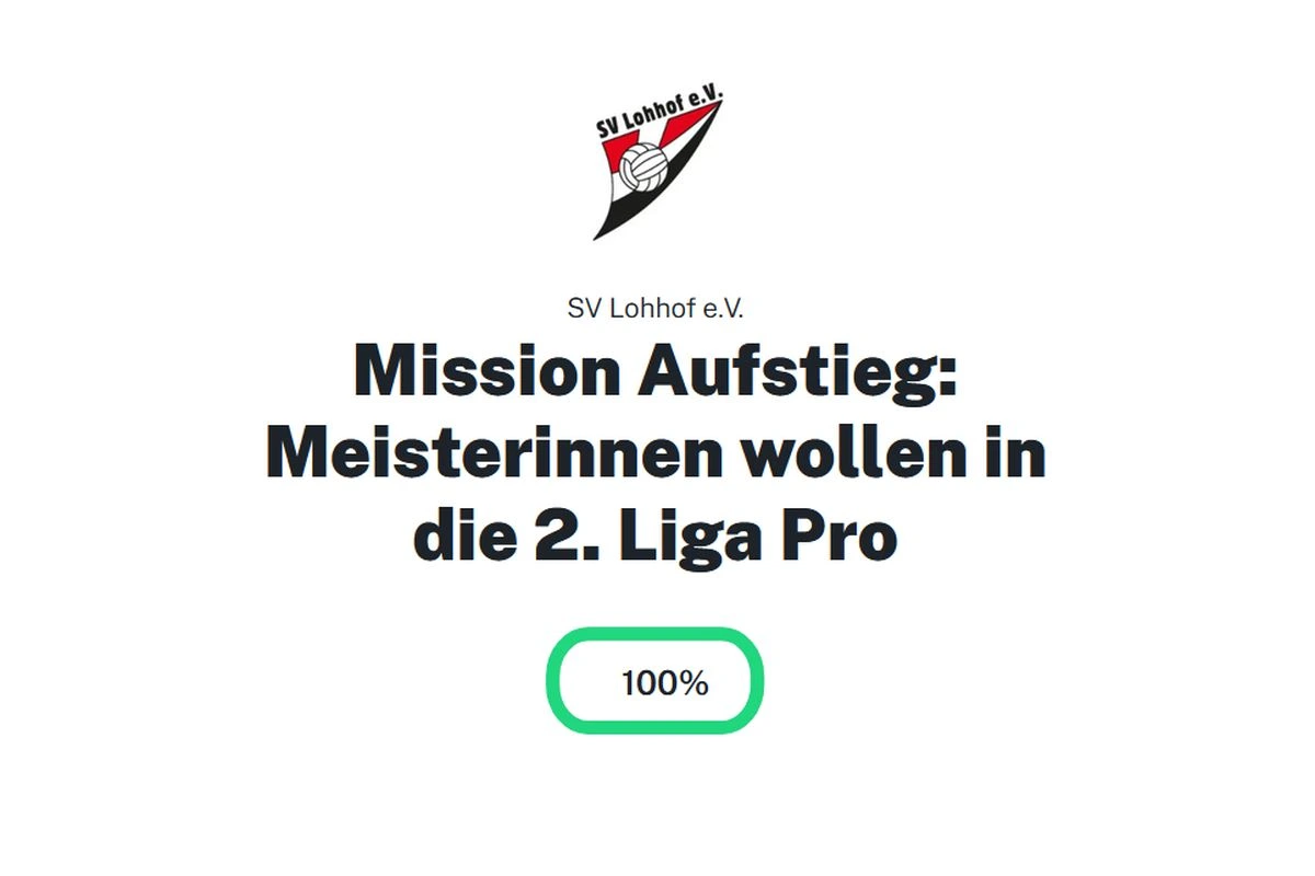 Screenshot der Crowdfunding-Kampagne des SV Lohhof bei Fairplaid (Aufnahme: Ushel.news)