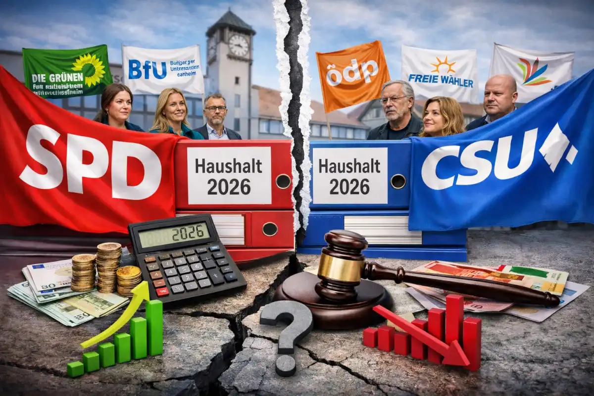 Streit um den städtischen Haushalt (Bild: Helmut Göbel, erstellt mit ChatGPT)