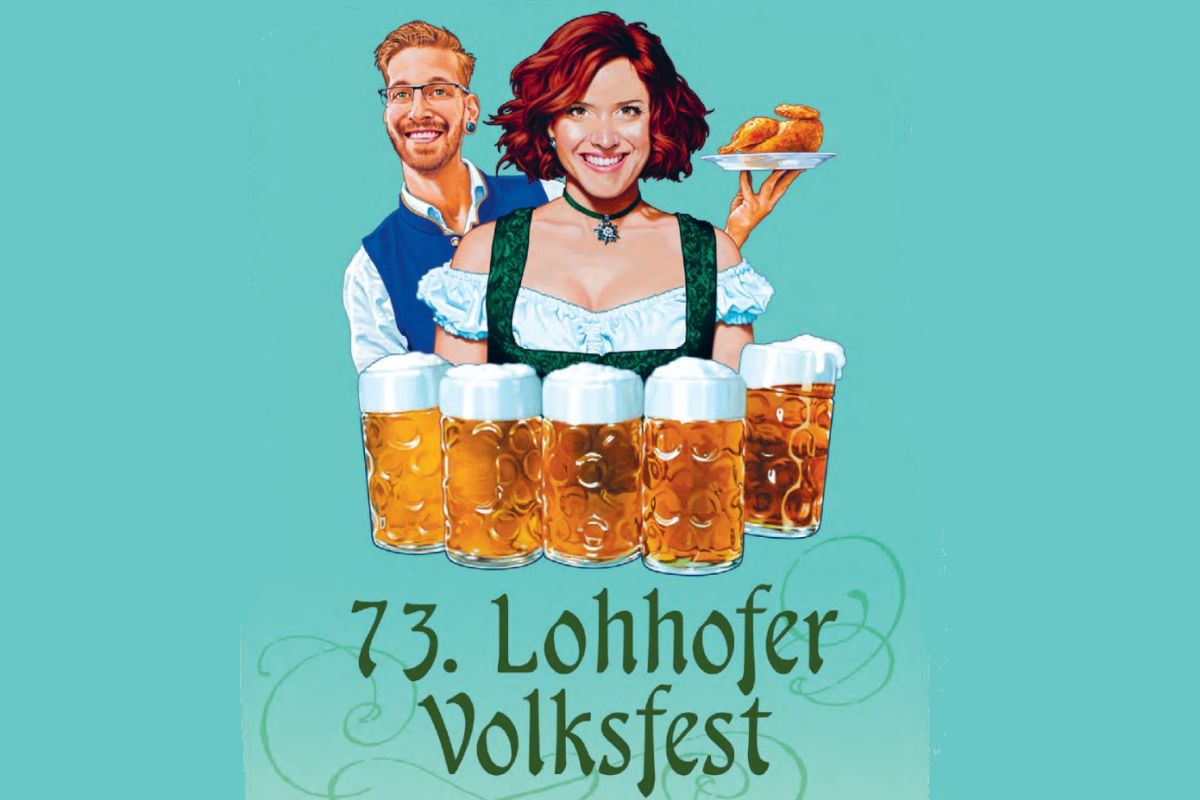 Ausschnitt des Plakats akat zum 73. Lohhofer Volksfest (Grafik: Alfons Kiefer / Stadt Unterschleißheim)